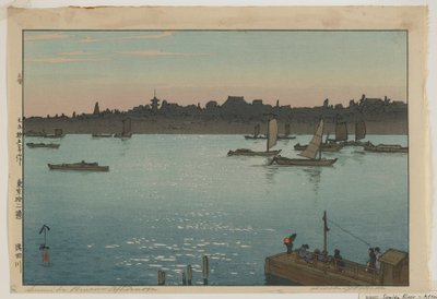 Sumida River - Popołudnie, z serii Dwanaście scen Tokio, epoka Taisho autorstwa Hiroshi Yoshida