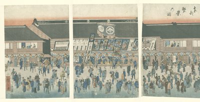 Działalność w stolicy Wschodu Toto hanei no zu (tytuł na obiekcie) autorstwa Hiroshige (I) , Utagawa