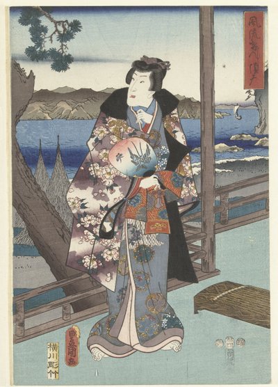 De Egante Książę Genji Tesuma Furyu Genji Suma autorstwa Hiroshige (I) , Utagawa