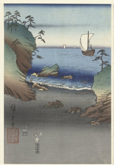 De Egante Książę Genji Tesuma Furyu Genji Suma autorstwa Hiroshige (I) , Utagawa
