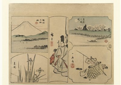 Wklej Mieszane Wisteria autorstwa Hiroshige (I) , Utagawa