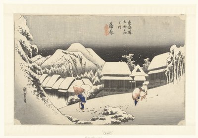 Kambara, Awon ds Hej w Kanbara, Yoru no Yuki 53 lata tokaido gojusan następny dom autorstwa Hiroshige (I) , Utagawa