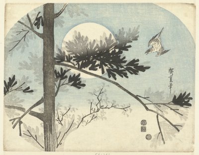 Kukułka i sosna autorstwa Hiroshige (I) , Utagawa