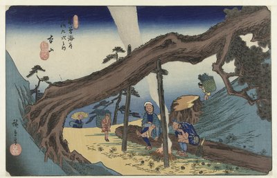 Motoyama 69 Kisokaido Rokujutsugi no Uchi autorstwa Hiroshige (I) , Utagawa