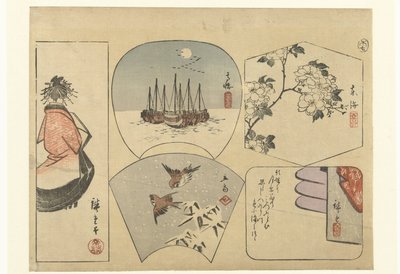 Pięć wycinanek autorstwa Hiroshige (I) , Utagawa
