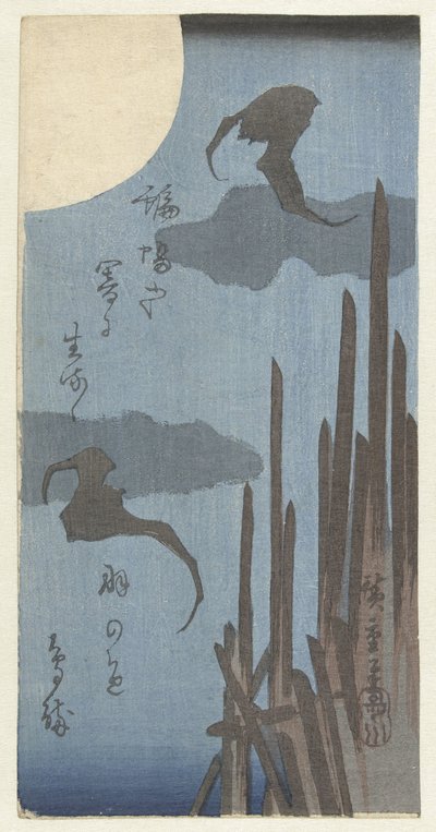 Nietoperze i księżyc autorstwa Hiroshige (I) , Utagawa