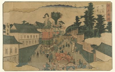 Parada w Kasumigaseki Znane miejsca w Edo (tytuł serii) Edo meisho (tytuł serii na obiekcie) autorstwa Hiroshige (II) , Utagawa