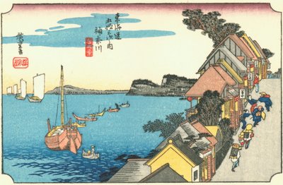Kanagawa - Yokohama jak wyglądała w erze Tokugawa. autorstwa Hiroshige