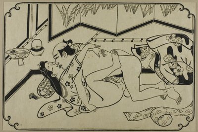 Arkusz z albumu shunga autorstwa Hishikawa Moronobu