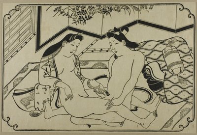 Arkusz z albumu shunga autorstwa Hishikawa Moronobu
