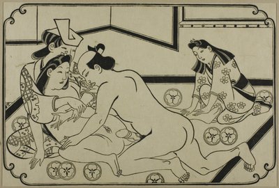 Arkusz z albumu shunga autorstwa Hishikawa Moronobu