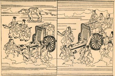 Powozy wołowe, 1663, 1924. autorstwa Hishikawa Moronobu