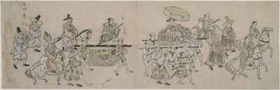 Parada ambasady Korei autorstwa Hishikawa Moronobu