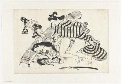 Pokaz erotyczny autorstwa Hishikawa Moroshige (attributed to)