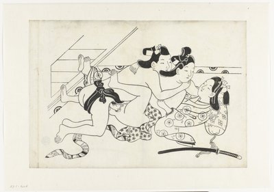 Pokaz erotyczny autorstwa Hishikawa Moroshige (attributed to)