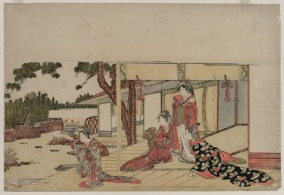 Kobiety na werandzie, ok. godz. 1800. autorstwa Hishikawa Sori III