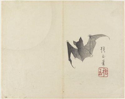 (Nietoperz i Księżyc), ok. 1830 autorstwa Hogyoku