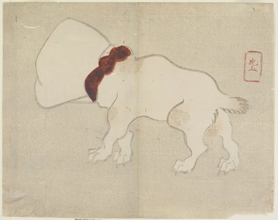 (Pies z torbą nad głową), c. 1830 autorstwa Hogyoku