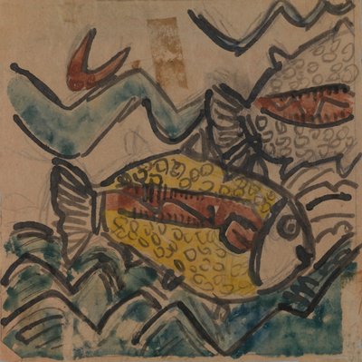 Wzór Ryby na Ceramiczny Talerz, ca. 1930-1939. autorstwa Holcha Krake
