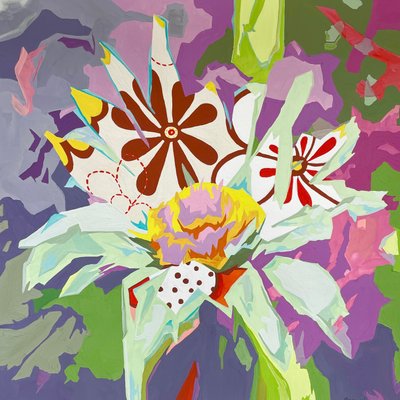 Abstrakcja kwiatowa #1, 2023 (gwasz na papierze) autorstwa Holly Boruck