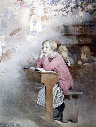 Marzenia o Bożym Narodzeniu (akwarela na papierze) autorstwa Honor Charlotte Appleton