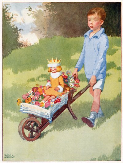 Księżniczka Celandine podjechała wspaniałym powozem, ilustracja z „Josephine Keeps House”, wydanej przez Blackie & Co. autorstwa Honor Charlotte Appleton