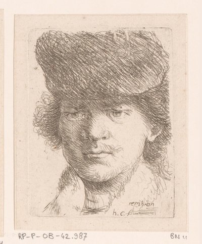 Portret Rembrandta w wysokim kapeluszu autorstwa Honoré Coussin