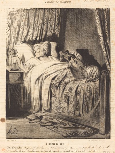 9 wieczorem. autorstwa Honoré Daumier
