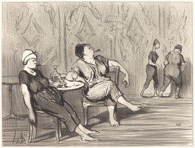 Przy barze autorstwa Honoré Daumier