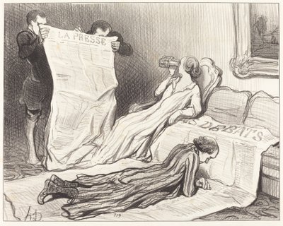 Abonenci odbierający swoją gazetę... autorstwa Honoré Daumier