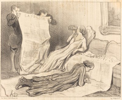 Abonenci odbierający swoją gazetę... autorstwa Honoré Daumier