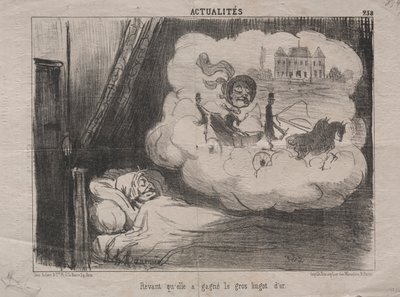 Fakty (nr 238): Śniąc, że wygrała wiele sztabek złota autorstwa Honoré Daumier
