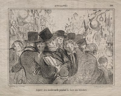 Rzeczywistość (nr 260): Widok bulwarów podczas targu drobiazgów autorstwa Honoré Daumier