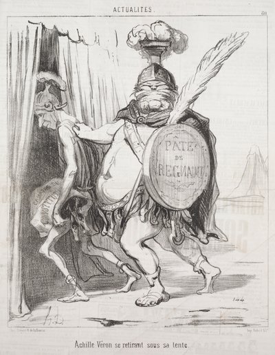 Fakty: Achilles wycofuje się do swojego namiotu autorstwa Honoré Daumier