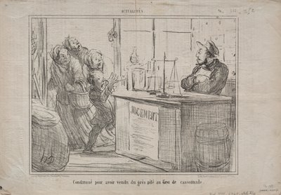 Fakty nr 252: Skazany za sprzedanie stosu piasku zamiast wilgotnego brązowego cukru, 1855. autorstwa Honoré Daumier