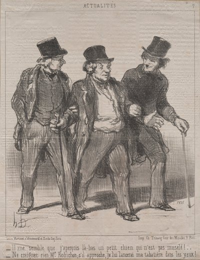 Fakty nr 7: Wydaje mi się, że widzę tam pieska bez kagańca!..., 1852. autorstwa Honoré Daumier