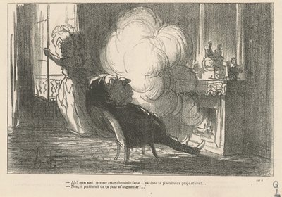 Ach! ... Jak ten komin dymi ... autorstwa Honoré Daumier