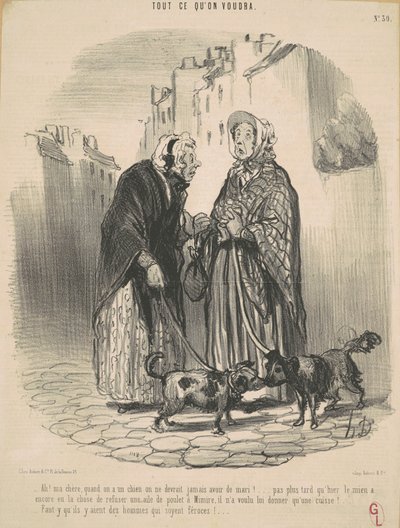 Ach! Moja droga, kiedy masz psa... autorstwa Honoré Daumier