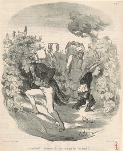 Ach! Saperlotka! ... W tym roku winogrona nie są dobre! ... autorstwa Honoré Daumier