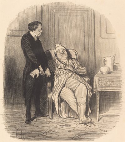 Ach! doktorze... myślę... że mam klatkę piersiową! autorstwa Honoré Daumier