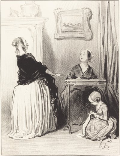 Ach!... jaką szczególną edukację dajesz swojej córce?... autorstwa Honoré Daumier
