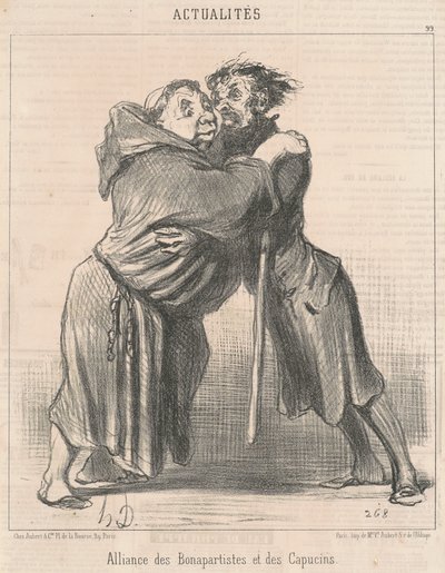 Sojusz bonapartystów i kapucynów autorstwa Honoré Daumier