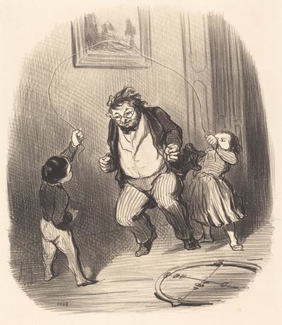 No dalej tato... więcej... trzydzieści dwa okrążenia!... autorstwa Honoré Daumier
