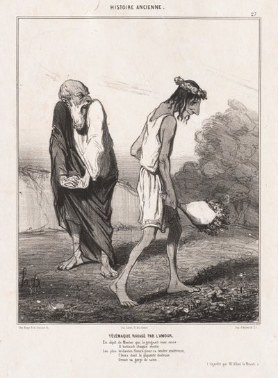 Historia starożytna: pl. 27, Telemach spustoszony przez miłość autorstwa Honoré Daumier