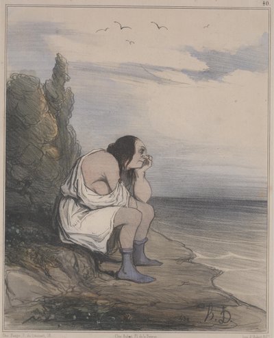 Historia starożytna, nie. 40: Rozpacz Kalipso (Historia starożytna, nr 40: Rozpacz Kalipso) autorstwa Honoré Daumier