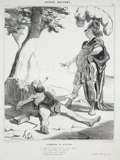 Historia starożytna, tablica 20: Aleksander i Diogenes autorstwa Honoré Daumier