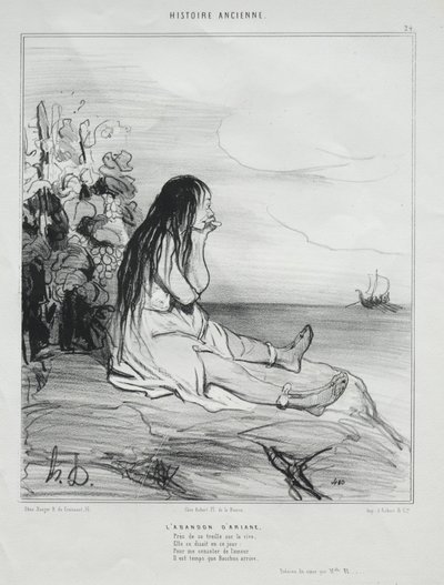 Historia starożytna, tablica 24: Porzucenie Ariadny, 4 września 1842 r. autorstwa Honoré Daumier