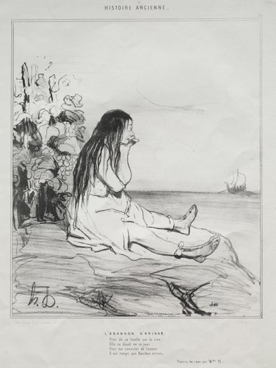 Historia starożytna, tablica 24: Porzucenie Ariadny, 4 września 1842 r. autorstwa Honoré Daumier