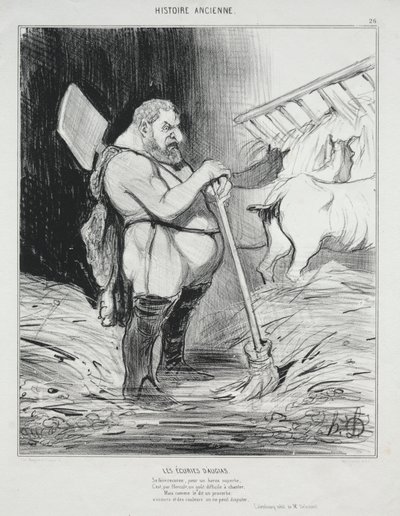 Historia starożytna, tablica 26: Stajnia Augeas autorstwa Honoré Daumier