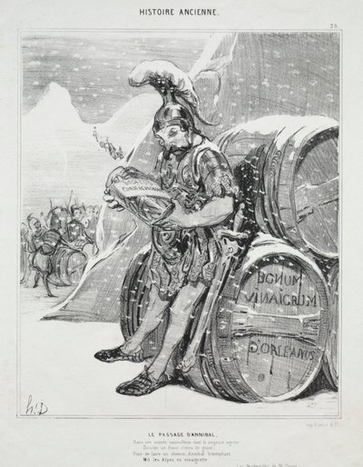 Historia starożytna, tablica 28: Przejście Hannibala autorstwa Honoré Daumier